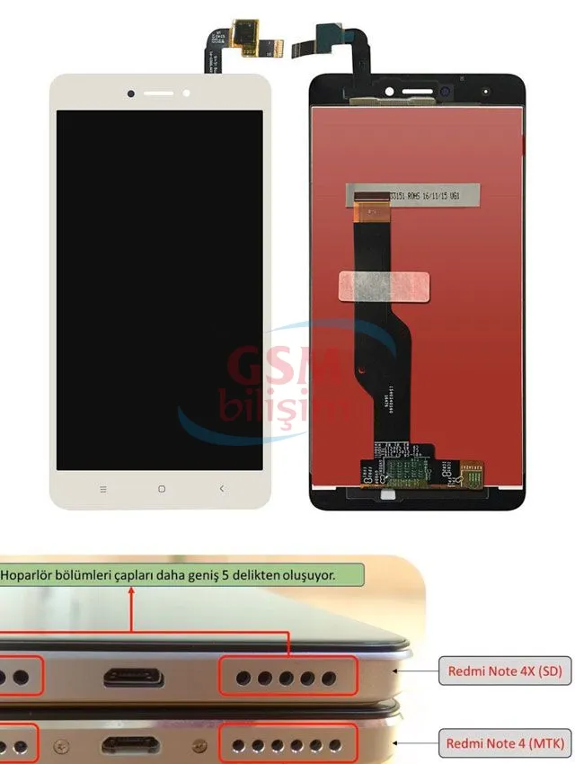 Xiaomi Redmi Note 4X Lcd Ekran Beyaz (Orijinal)