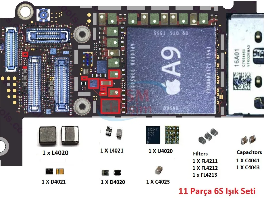 iPhone 6S - 6S Plus Işık Seti ( 11 Parça )