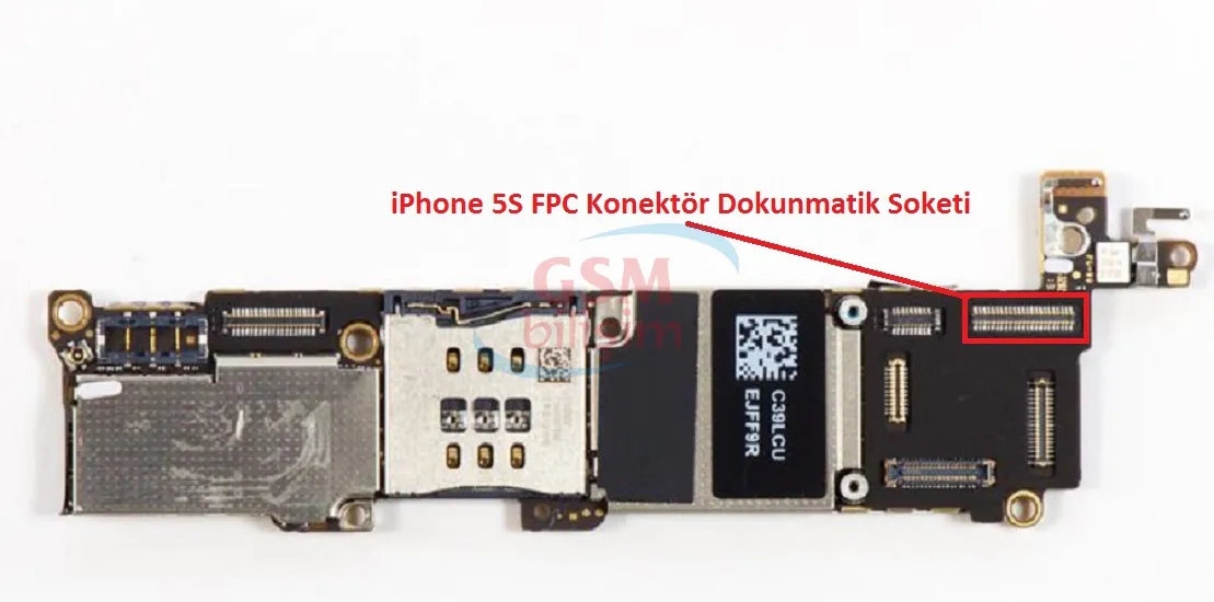iPhone 5S FPC Konektör Dokunmatik Soketi (Anakart Üstündeki Soket)