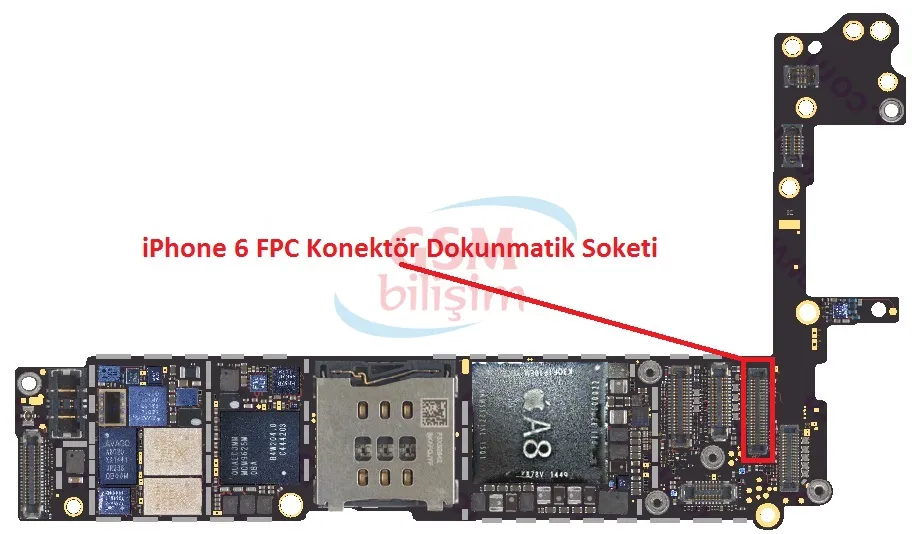 iPhone 6 FPC Konektör Dokunmatik Soketi (Anakart Üstündeki Soket)