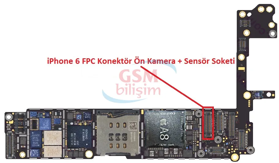 iPhone 6 FPC Konektör Küçük Kamera Soketi (Anakart Üstündeki Soket)