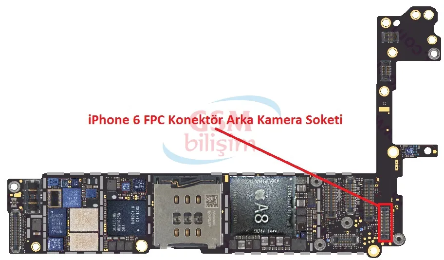 iPhone 6 FPC Konektör Büyük Kamera Soketi (Anakart Üstündeki Soket)