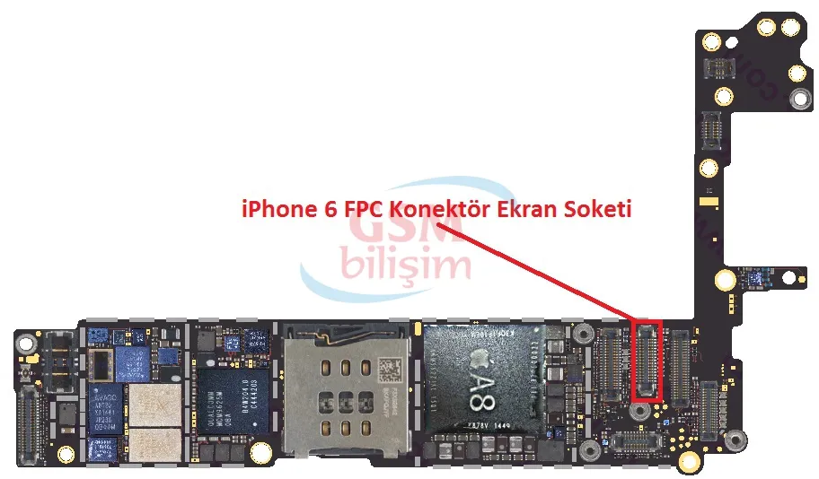 iPhone 6 FPC Konektör Lcd Soketi (Anakart Üstündeki Soket)