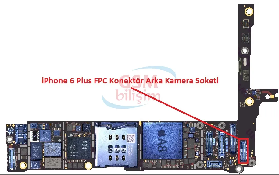 iPhone 6 Plus FPC Konektör Büyük Kamera Soketi (Anakart Üstündeki Soket)