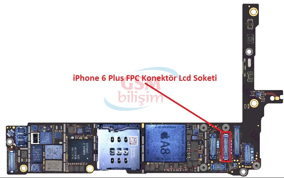 iPhone 6 Plus FPC Konektör Lcd Soketi (Anakart Üstündeki Soket)