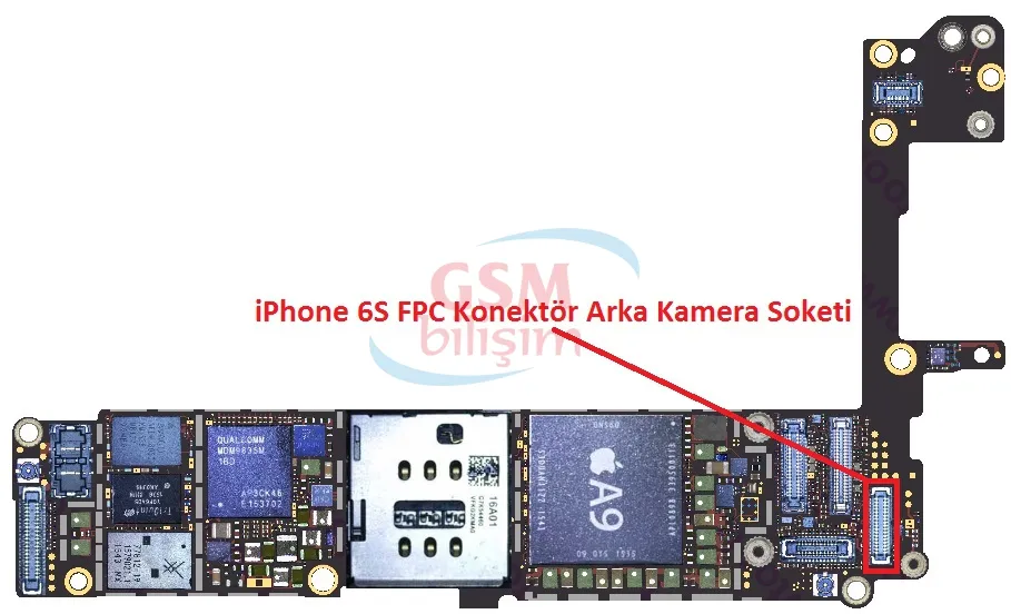 iPhone 6S FPC Konektör Büyük Kamera Soketi (Anakart Üstündeki Soket)
