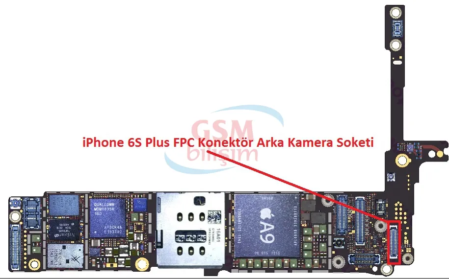 iPhone 6S Plus FPC Konektör Büyük Kamera Soketi (Anakart Üstündeki Soket)