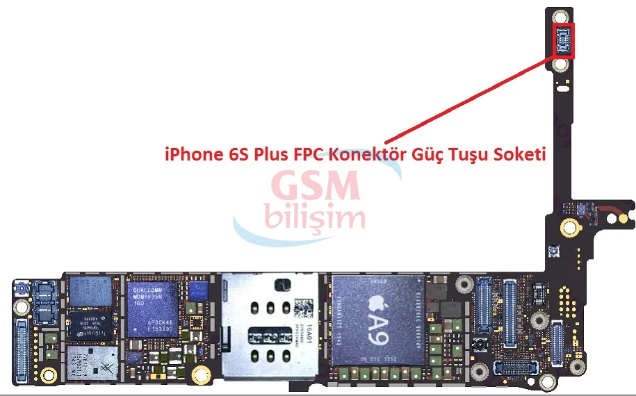 iPhone 6S Plus FPC Konektör Güç Tuşu Soketi (Anakart Üstündeki Soket)