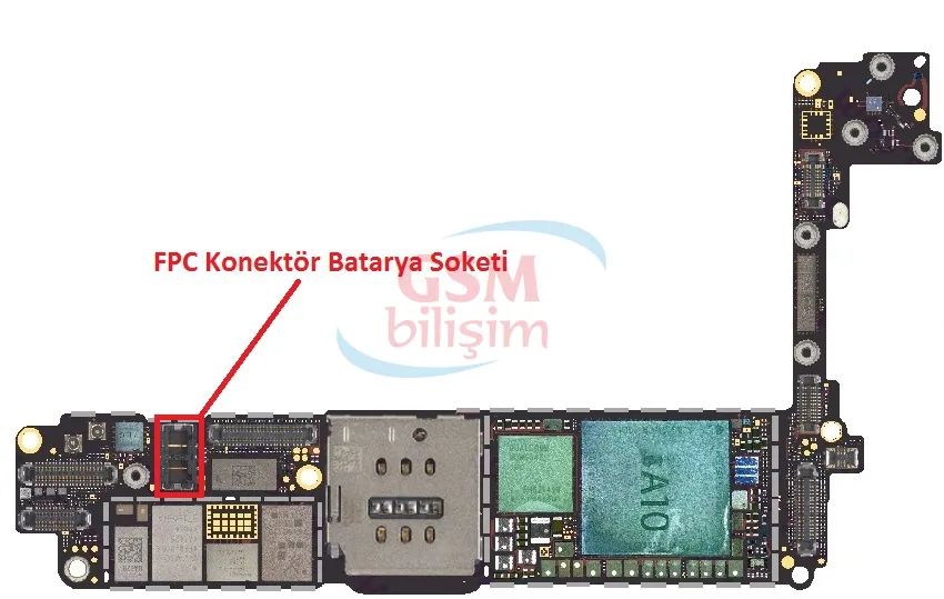 iPhone 7 FPC Konektör Batarya Pil Soketi (Anakart Üstündeki Soket)