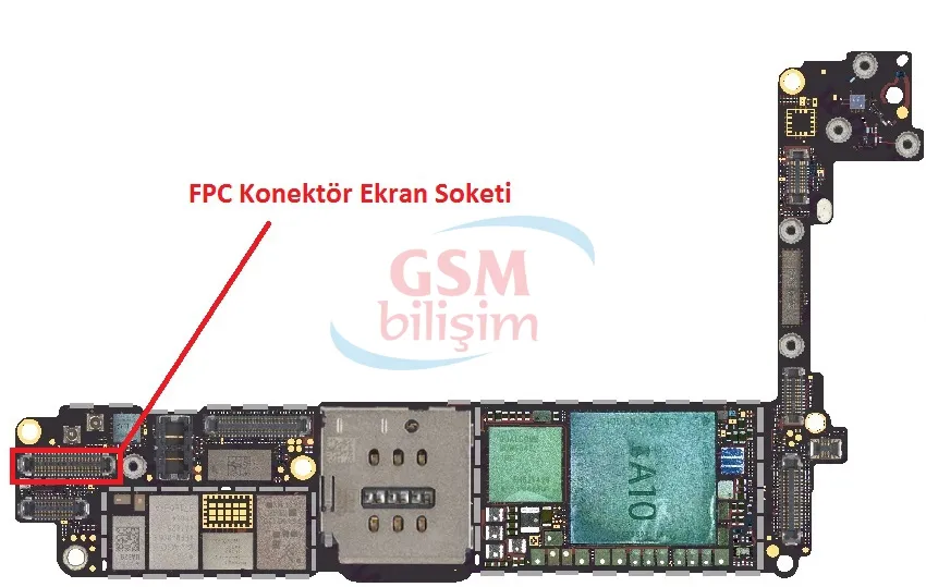 iPhone 7 FPC Konektör Dokunmatik Ekran Soketi (Anakart Üstündeki Soket)