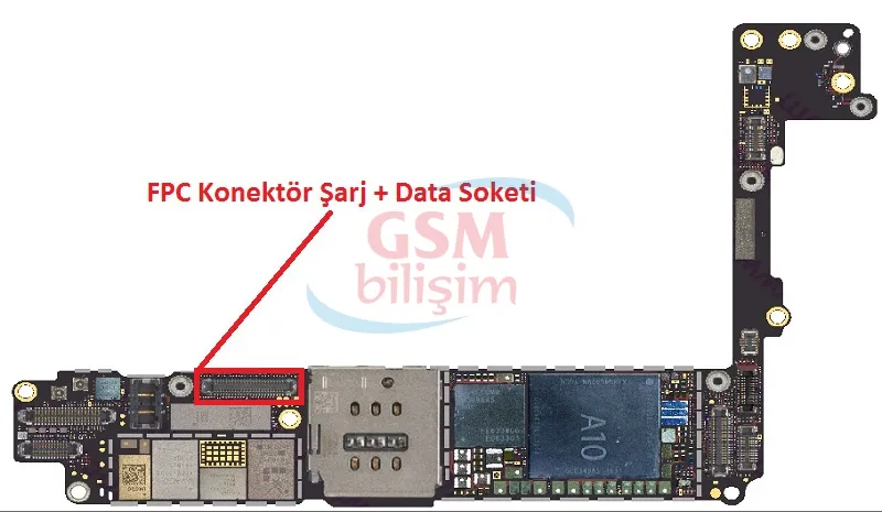 iPhone 7 Plus FPC Konektör Şarj + Data Soketi (Anakart Üstündeki Soket)