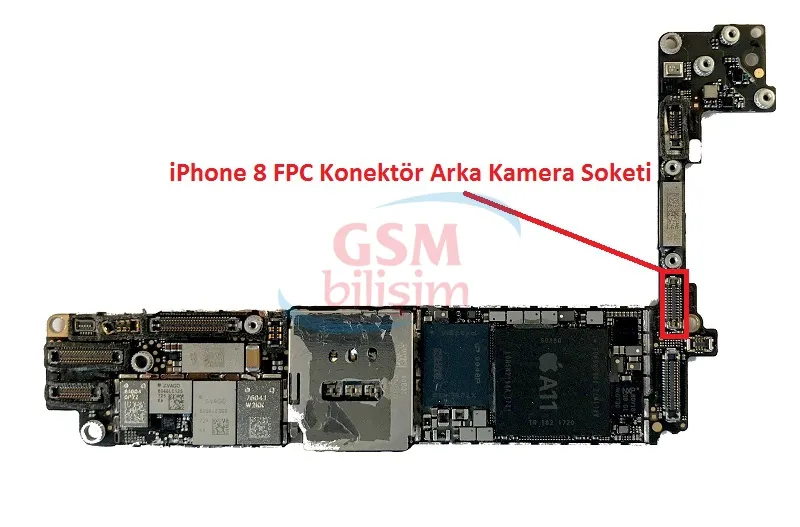 iPhone 8 FPC Konektör Büyük Kamera Soketi (Anakart Üstündeki Soket)