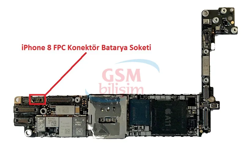 iPhone 8 FPC Konektör Batarya Pil Soketi (Anakart Üstündeki Soket)