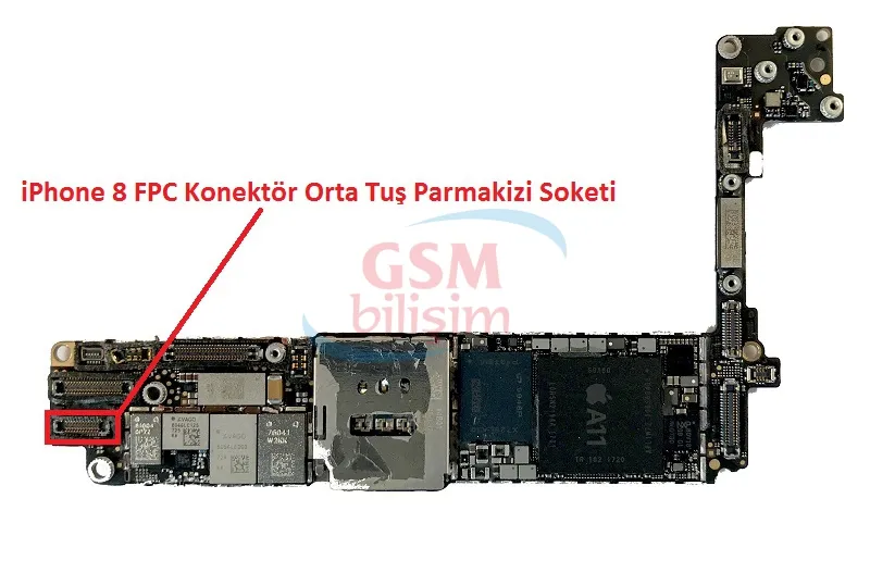 iPhone 8 FPC Konektör Parmakizi Soketi (Anakart Üstündeki Soket)