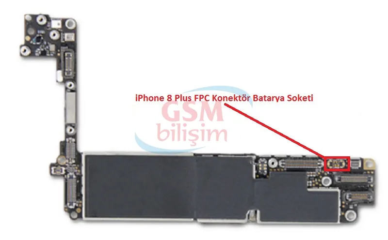 iPhone 8 Plus FPC Konektör Batarya Pil Soketi (Anakart Üstündeki Soket)