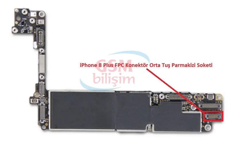 iPhone 8 Plus FPC Konektör Parmakizi Soketi (Anakart Üstündeki Soket)