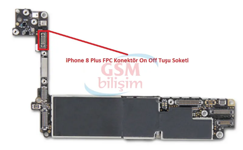 iPhone 8 Plus FPC Konektör Güç Tuşu Soketi (Anakart Üstündeki Soket)