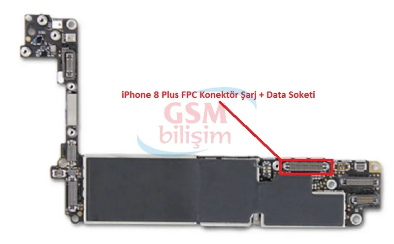 iPhone 8 Plus FPC Konektör Şarj + Data Soketi (Anakart Üstündeki Soket)