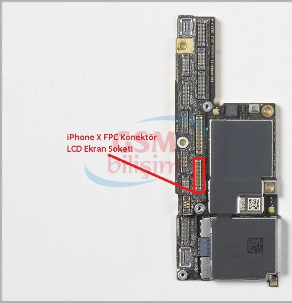 iPhone X FPC Konektör Lcd Ekran Soketi (Anakart Üstündeki Soket)