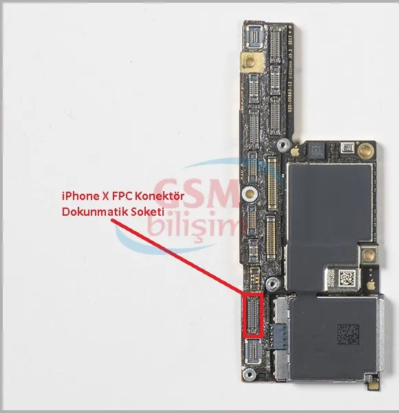 iPhone X FPC Konektör Dokunmatik Soketi (Anakart Üstündeki Soket)