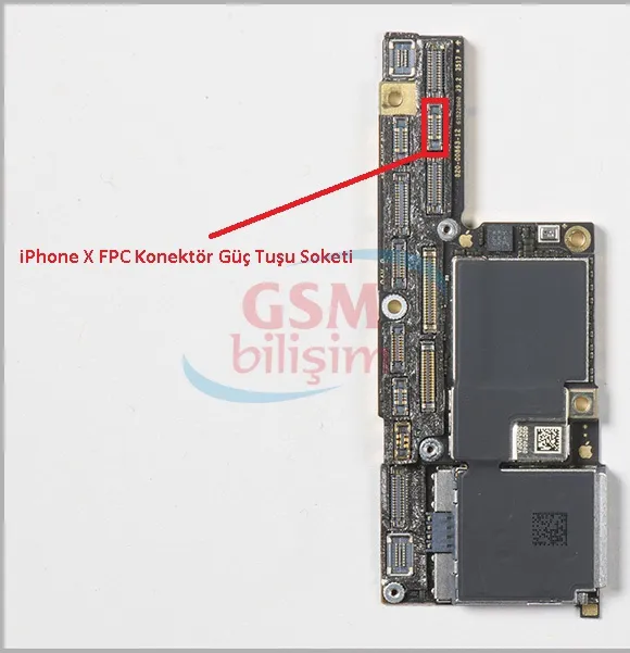iPhone X FPC Konektör Güç Tuşu Soketi (Anakart Üstündeki Soket)