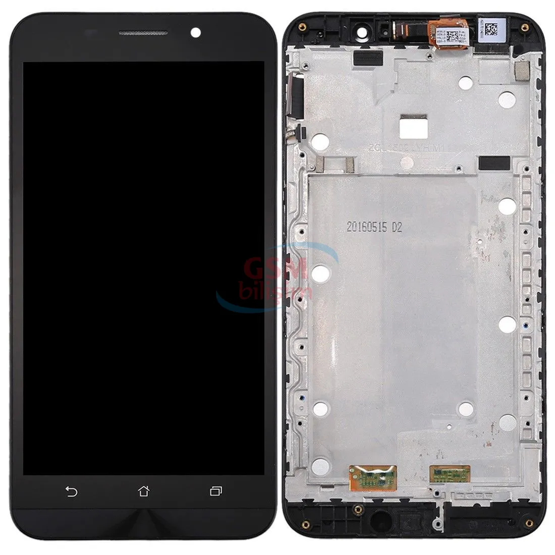 Asus Zenfone Max Lcd Ekran Siyah (ZC550KL Z010D)(Çıtalı)