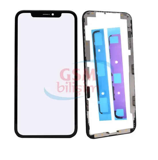iPhone XR Dokunmatik Camı Siyah (Çıtalı)(OCAlı)
