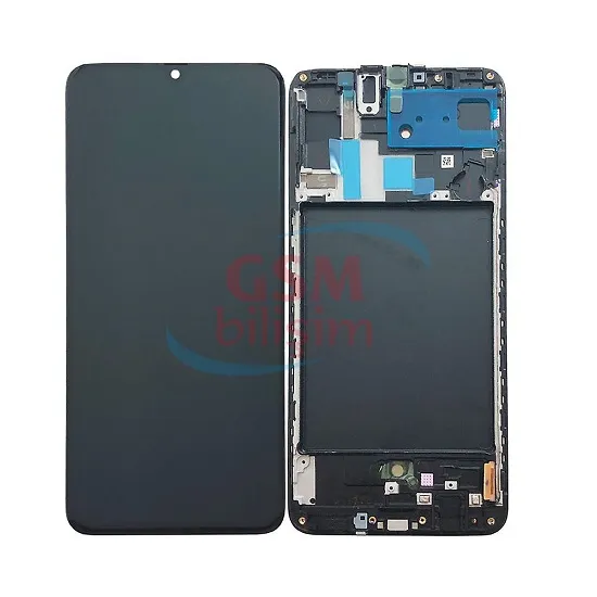 Samsung A70 Lcd Ekran Siyah (Çıtalı)(Orijinal)(Servis)