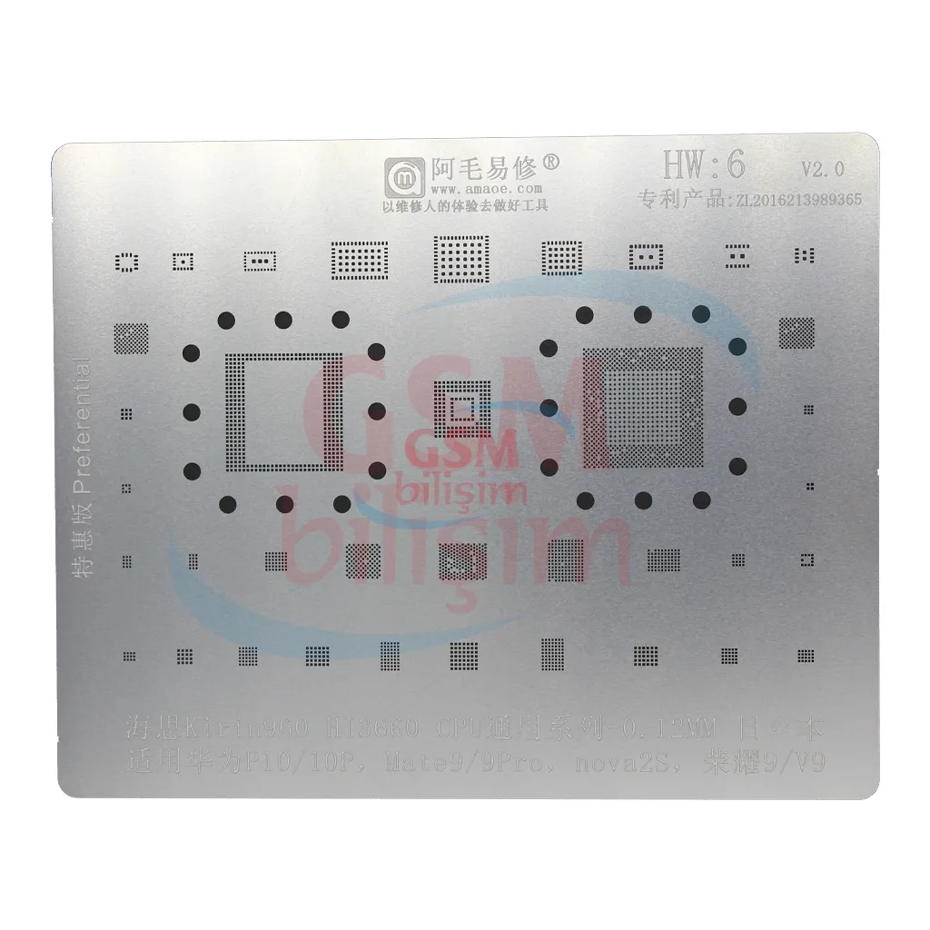 Amaoe Entegre Lehimleme Kalıbı No: HW-6 (Huawei Kirin960 HI3660)