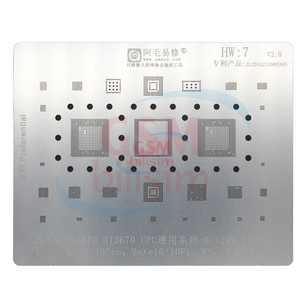 Amaoe Entegre Lehimleme Kalıbı No: HW-7 (Huawei Kirin970 HI3670)