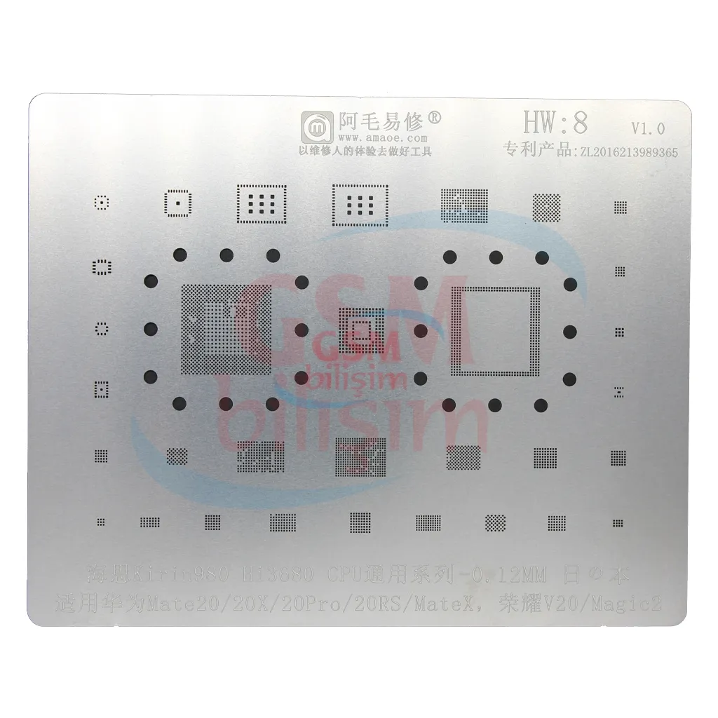 Amaoe Entegre Lehimleme Kalıbı No: HW-8 (Huawei Kirin980 HI3680)