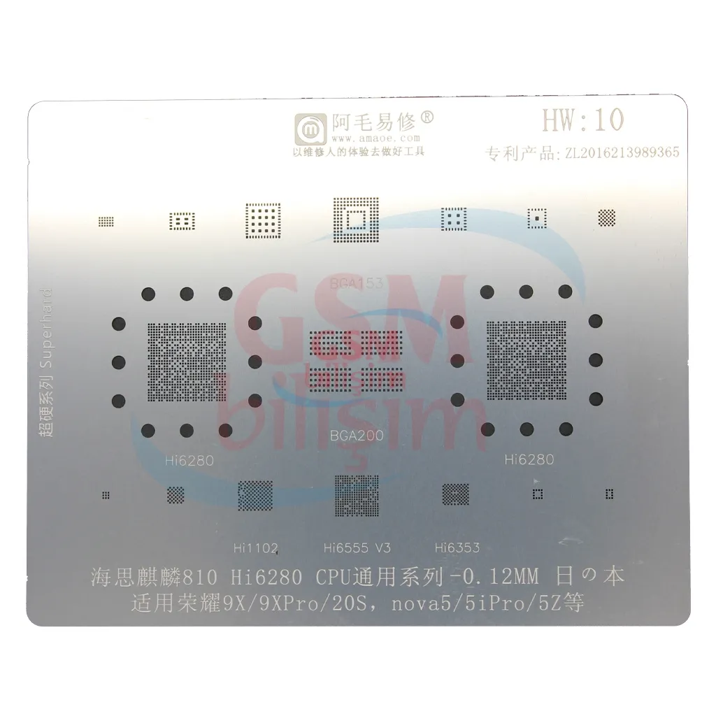 Amaoe Entegre Lehimleme Kalıbı No: HW-10 (Huawei Kirin810 HI6280)