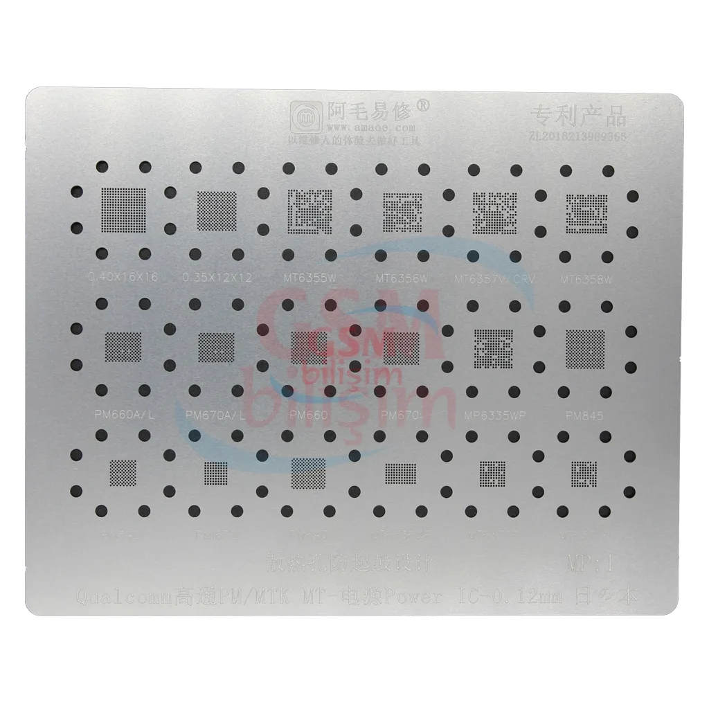 Amaoe Entegre Lehimleme Kalıbı No: MP-1 (Karışık MTK MT/Qualcomm PM Power IC)