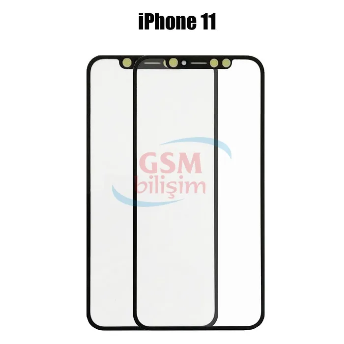 iPhone 11 Dokunmatik Camı Siyah (Çıtalı)(OCAlı)
