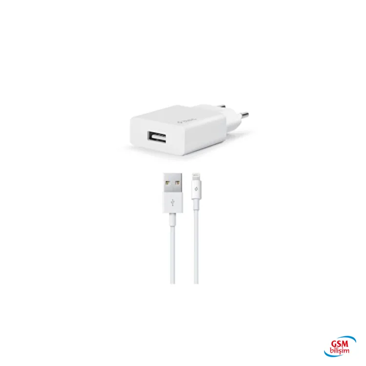 Taks Seyahat Şarj Aleti iPhone Kablolu 1000mA Beyaz (5TS01LB)
