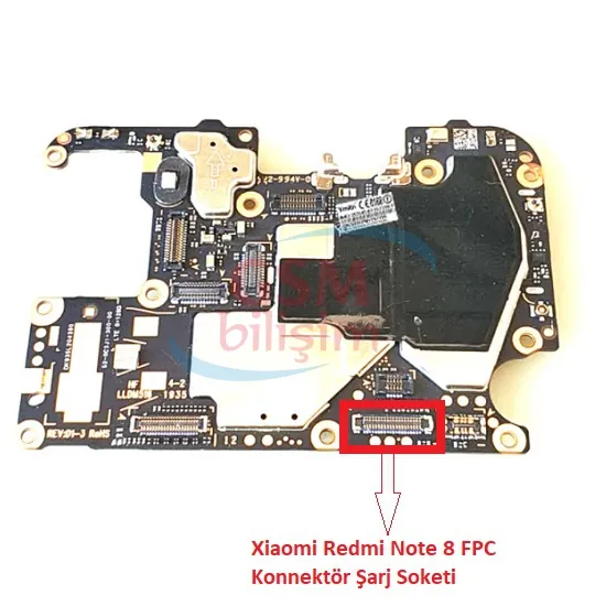 Xiaomi Redmi Note 8 FPC Konnektör Şarj Soketi (Anakart Üstündeki Soket)