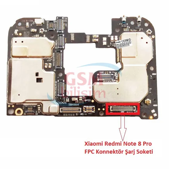 Xiaomi Redmi Note 8 Pro FPC Konnektör Şarj Soketi (Anakart Üstündeki Soket)
