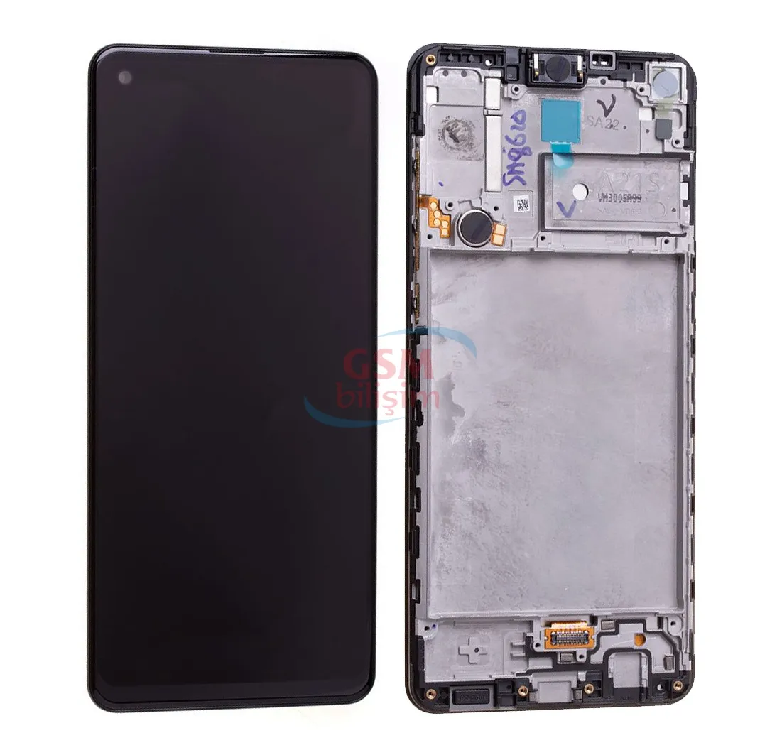 Samsung A21s Lcd Ekran Siyah (Çıtalı)(Orijinal)(Servis)