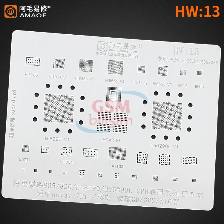 Amaoe Entegre Lehimleme Kalıbı No: HW-13 (BGA200 / Hi6290)