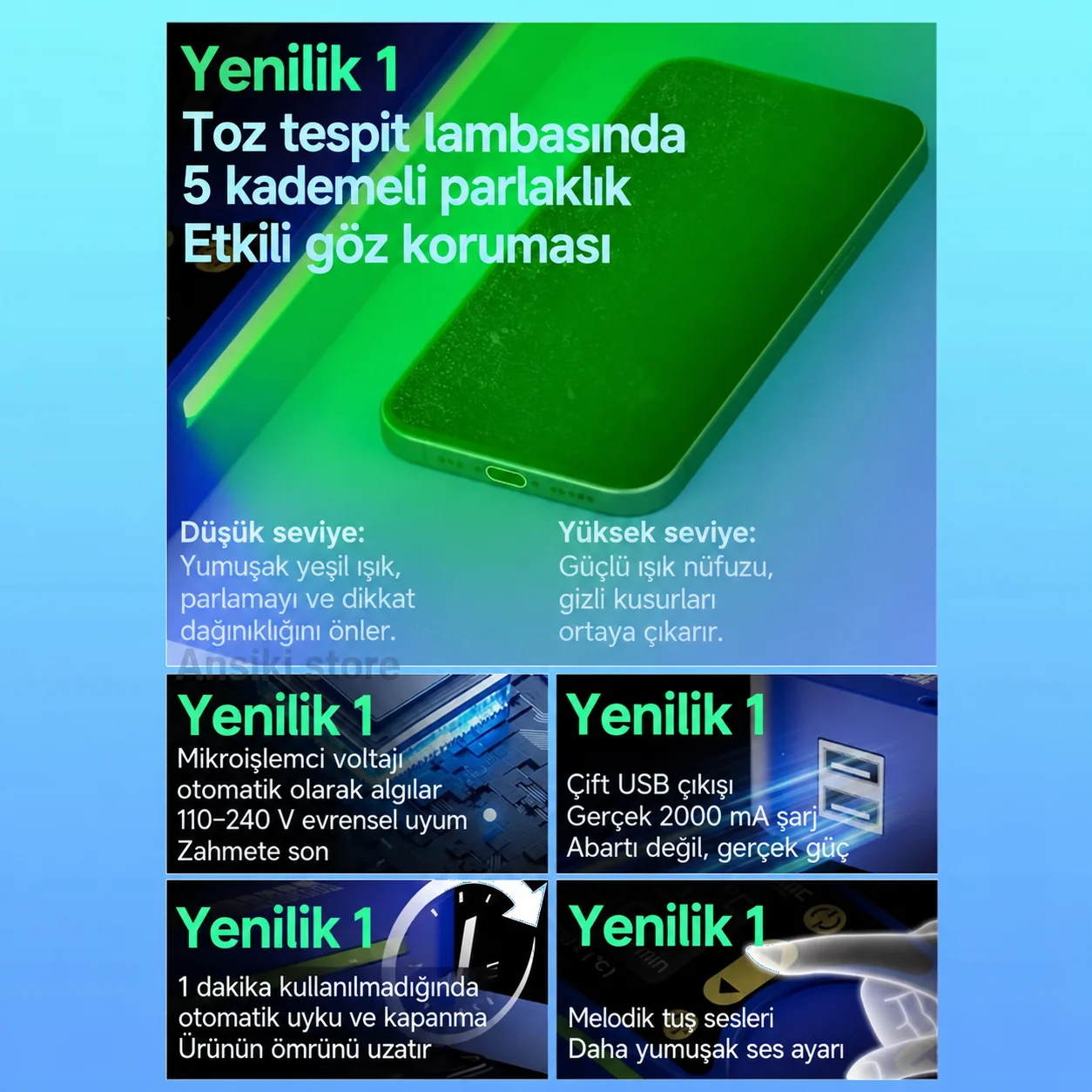 MECHANIC CP14+ 14 İnç LED Toz Tespit Işıklı LCD Ekran Ayırıcı ve Isıtma Pedi – 150W - Görsel 2
