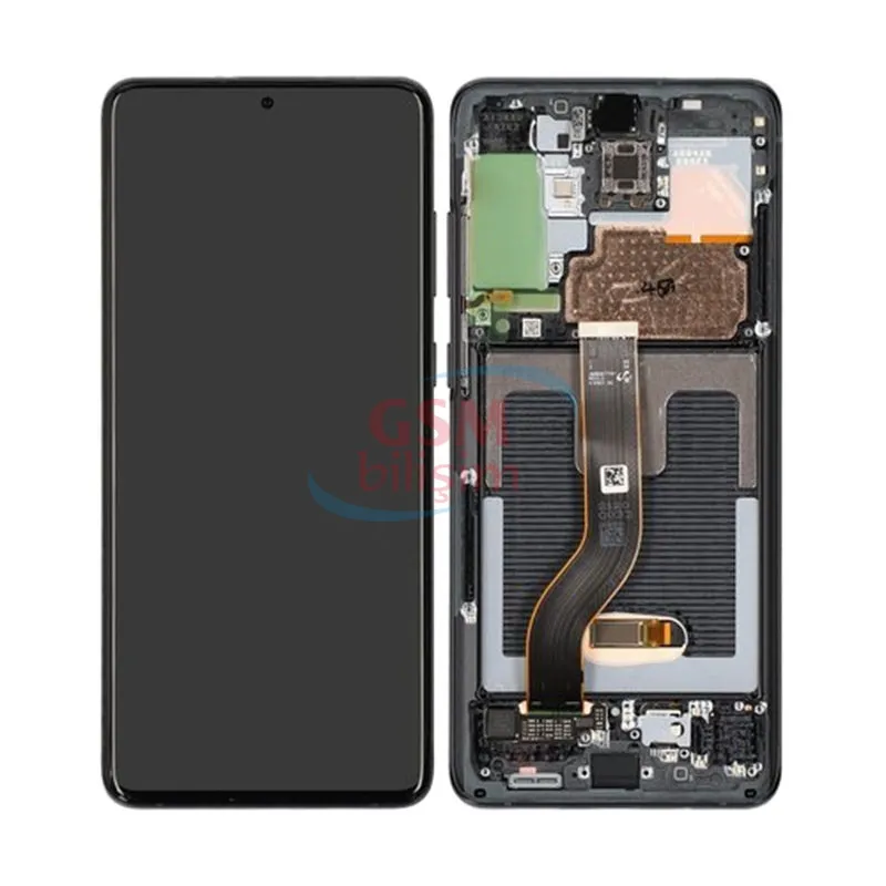 Samsung S20 Plus Lcd Ekran Siyah (Çıtasız)(Orijinal)(Servis)