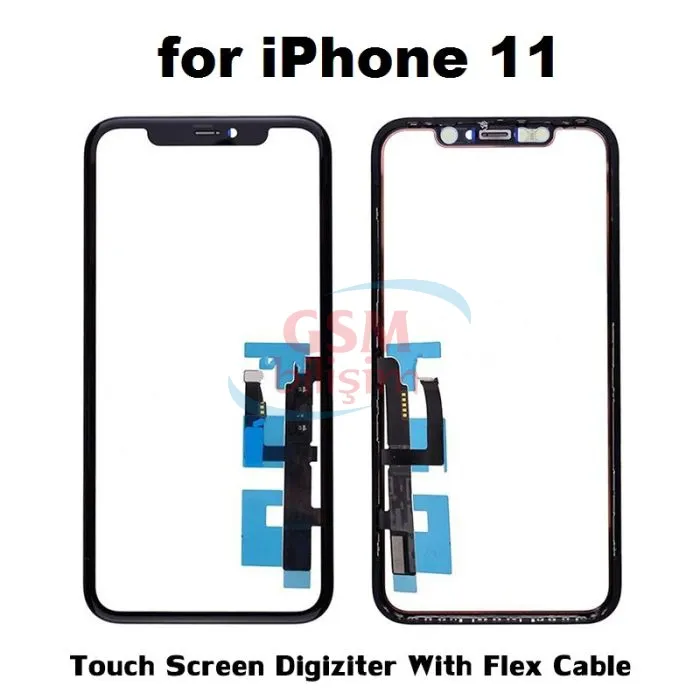 iPhone 11 Dokunmatikli Cam Siyah (Çıtalı)(OCAlı)(Filmli)