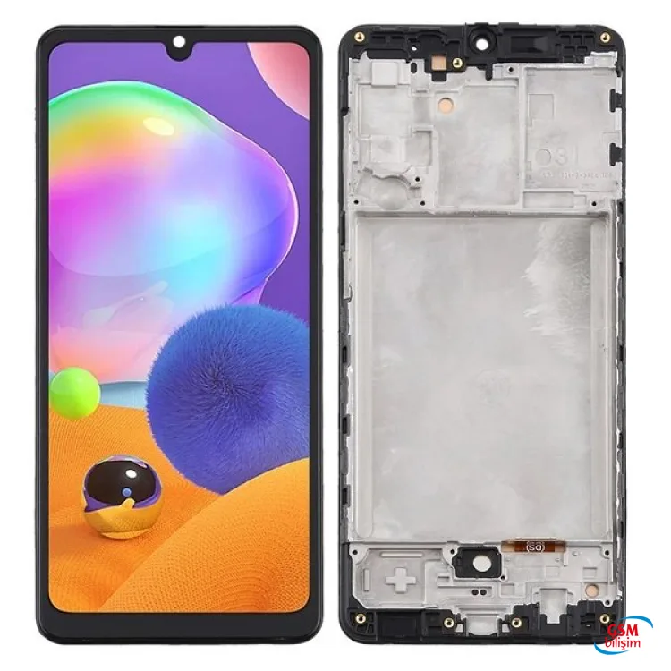 Samsung A31 Lcd Ekran Siyah (Çıtalı)(Oled)
