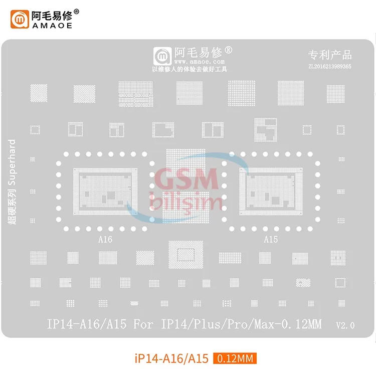 Amaoe Entegre Lehimleme Kalıbı (iPhone 14 / Pro / Max / Mini - A15 - A16)