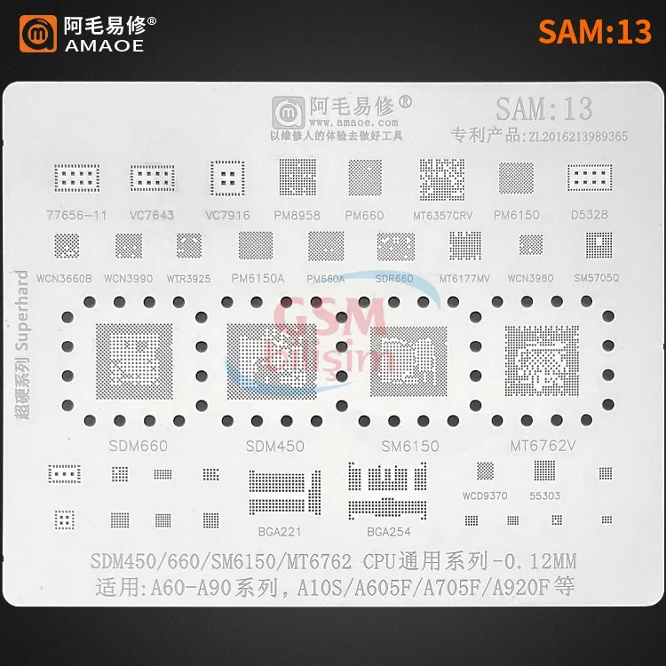 Amaoe Entegre Lehimleme Kalıbı No: SAM-13 (A10S-A70 Serisi)