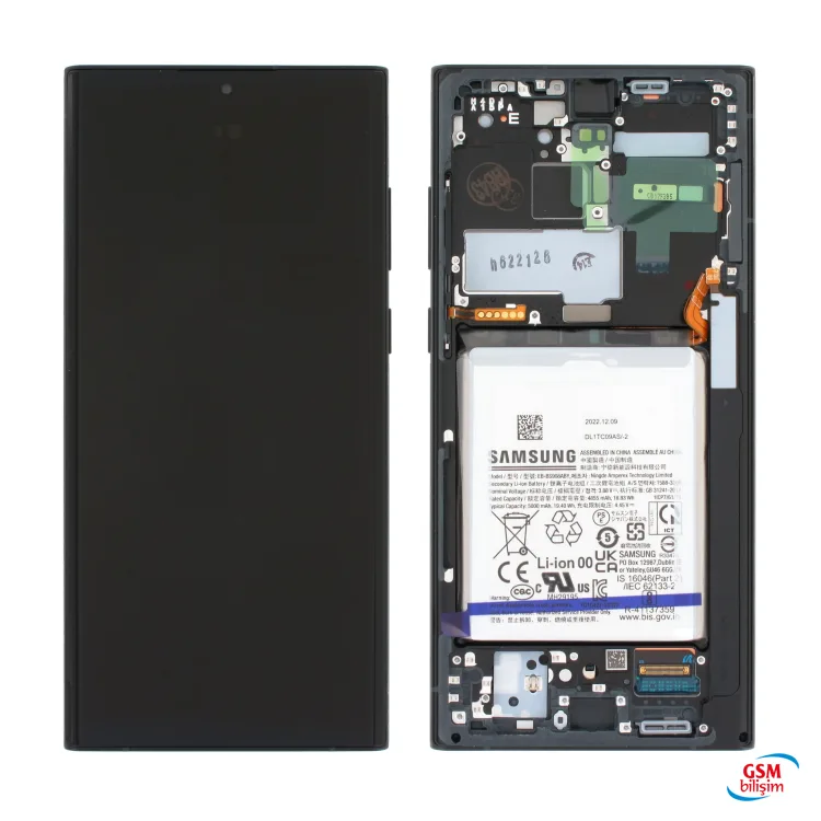 Samsung S22 Ultra Lcd Ekran Siyah (Orijinal)(Çıtalı)(Revize)