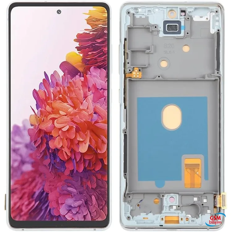 Samsung S20 FE Lcd Ekran Silver (Çıtalı)(Orijinal)(Servis)