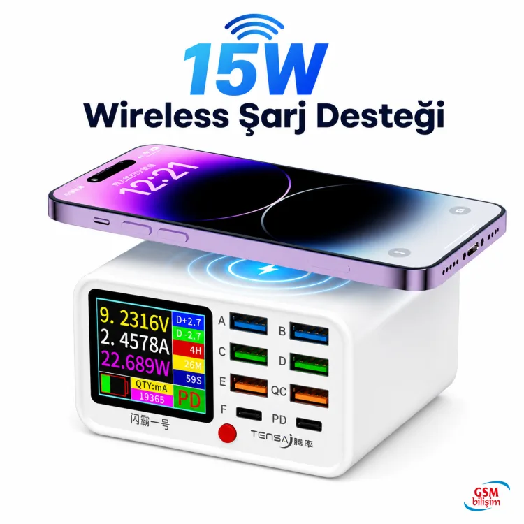 Tensa Şarj istasyonu 8 Port Wireless Shanba NO:1 - Görsel 2