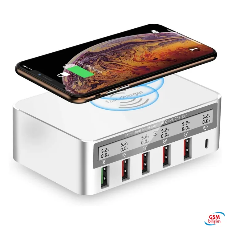 WLX-818F Şarj istasyonu Wireless Şarj Type-C PD Port