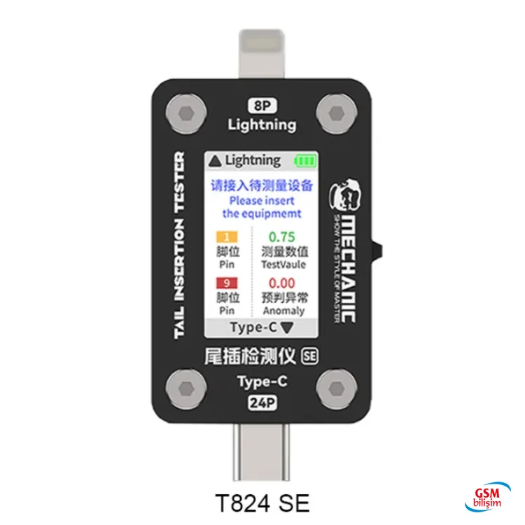Mechanic T824SE Şarj Soketi Tester